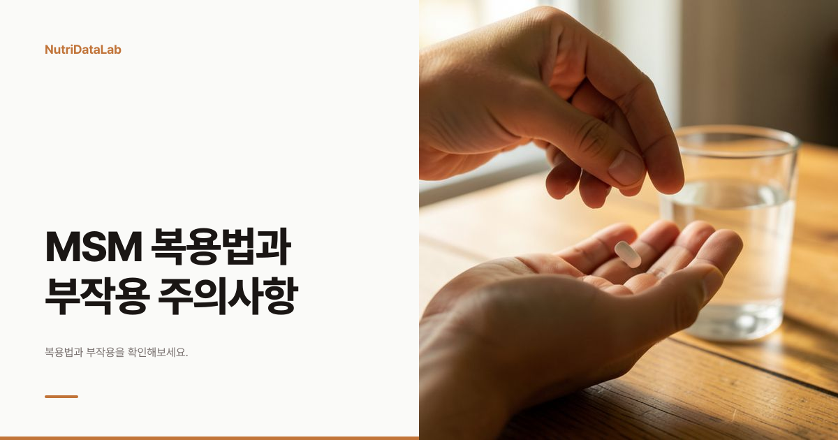 MSM 복용법과 부작용 주의사항