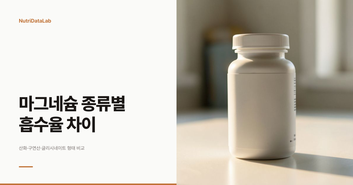 마그네슘 종류별 흡수율과 부작용 차이