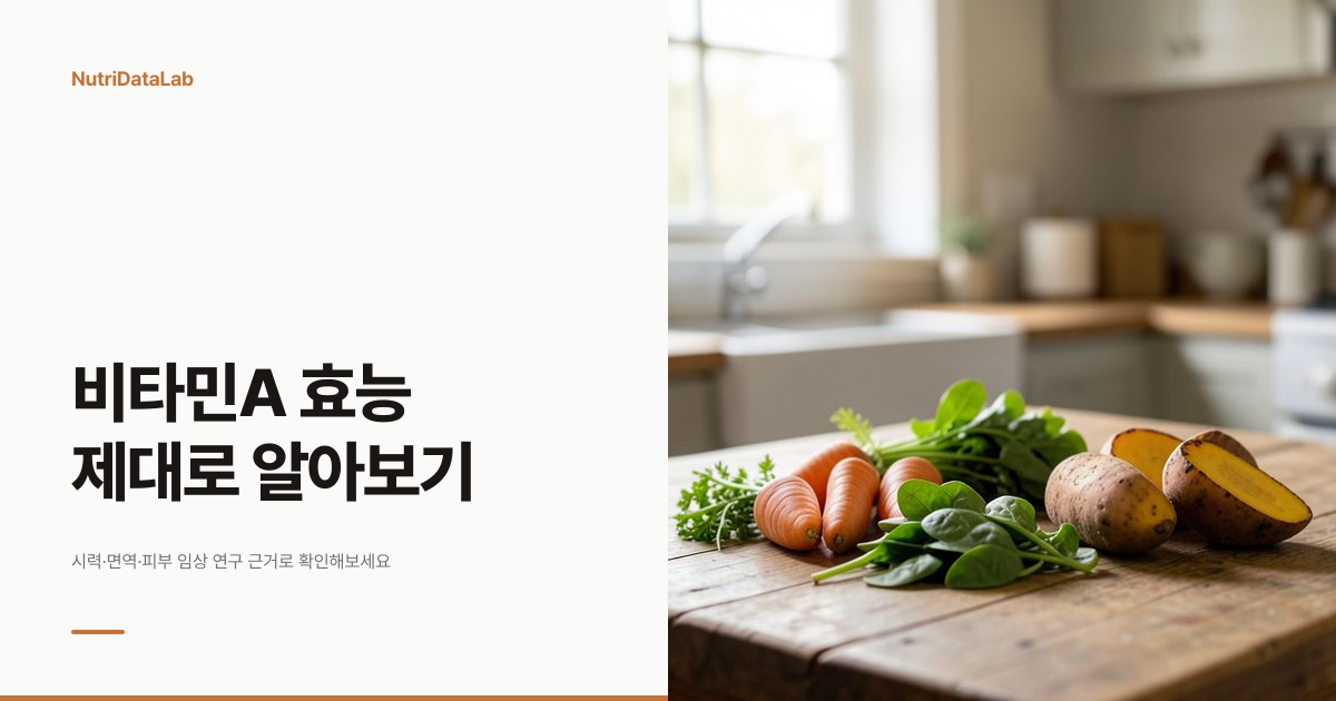 비타민A 효능 시력 면역 피부 임상 근거