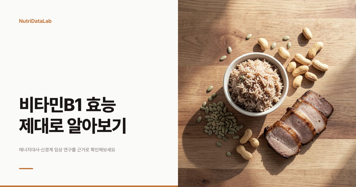 비타민B1 효능 에너지대사 신경계 알코올결핍 근거