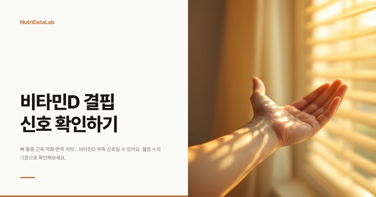 비타민D 결핍 증상과 혈청 수치 기준