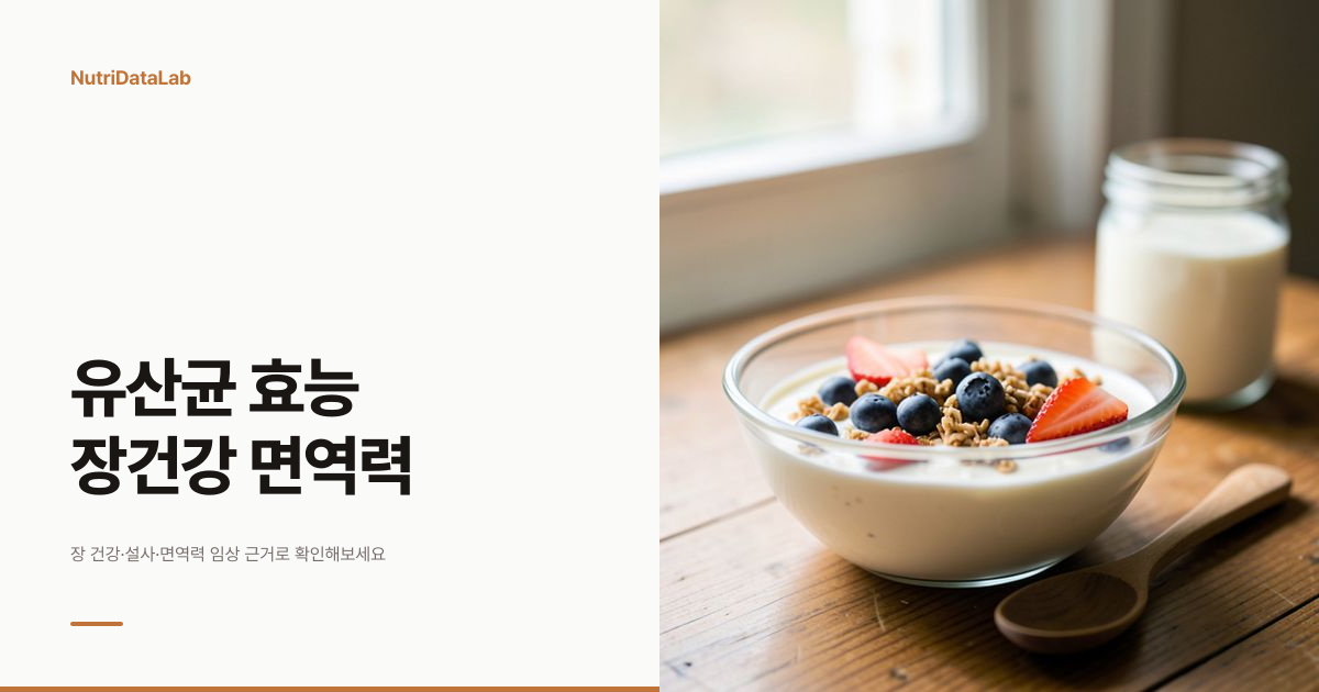 유산균 효능 장 건강과 면역력의 임상 근거
