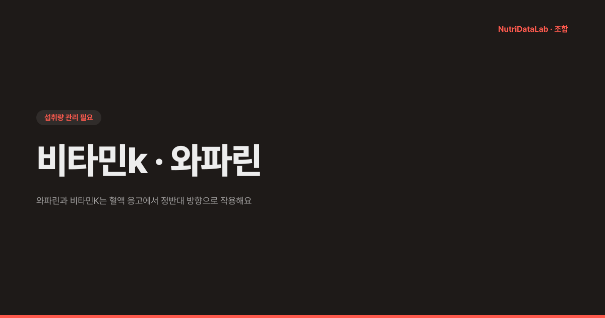 비타민K 와파린 상호작용과 음식 관리법